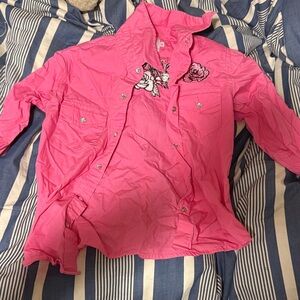 Vibrant Pink Embroidered Cowgirl Shirt